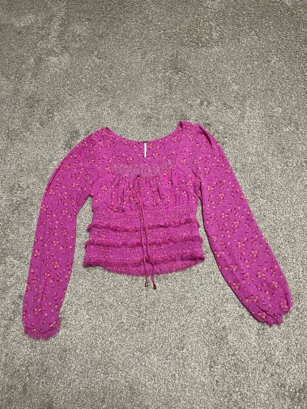 Free People Lolita Smocked Floral Top Women’s Size Medium